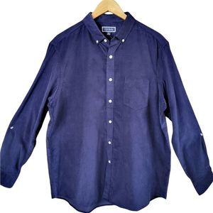 Club Room | Men's Corduroy Navy Blue Long Sleeve Button Down Shirt | X-Large